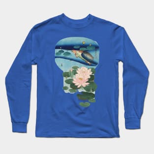 WATER TURTLE AND WATERLILIES IN PALE PINK BLUE Long Sleeve T-Shirt